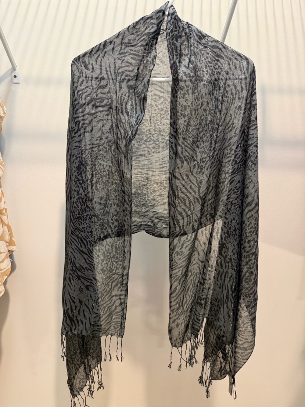 Harley-Davidson Black & Gray Animal Print Sheer Scarf Wrap
